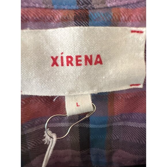 XiRENA Plaid Button-Front Midi Dress With Waist Tie In Pink & Blue Size L - Picture 2 of 8